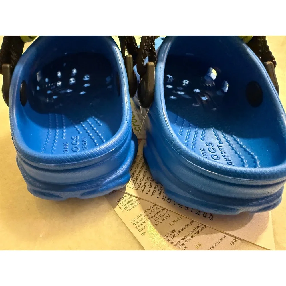 Crocs Classic All Terrain Clogs Kids Size C9 Blue Lime Adjustable Strap
